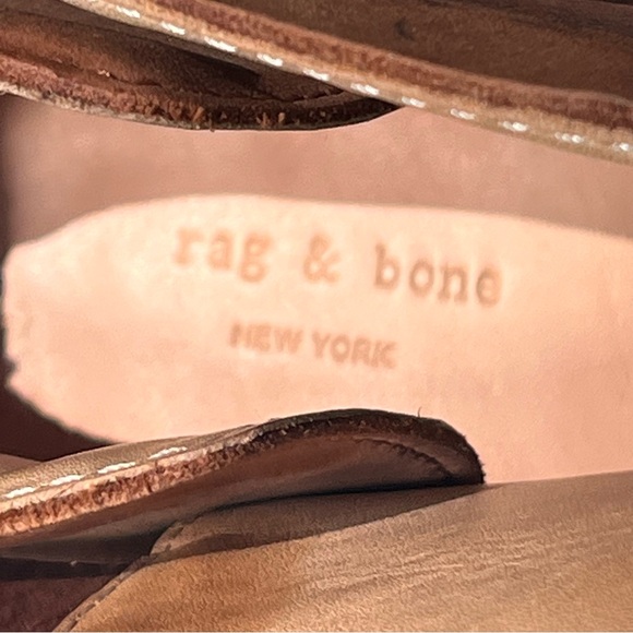 Rag & Bone Harrow Ankle Boots Camel Suede Nubuck Leather Size 7/37 Bohemian Moto - Picture 13 of 16